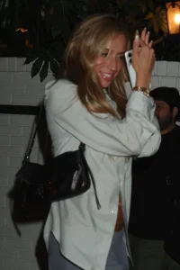 Tate McRae Wears an Oversized Pinstripe Shirt and Mini Skirt at Chateau Marmont 30 Tate McRae Wears an Oversized Pinstripe Shirt and Mini Skirt at Chateau Marmont